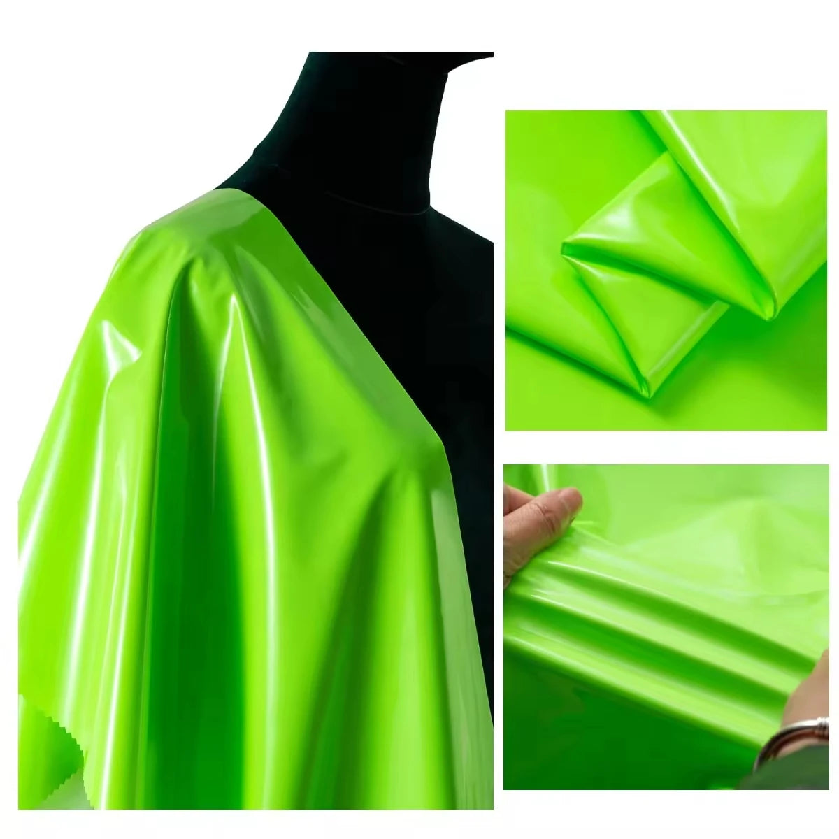 PFAS FREE Faux Pu Leather Fabric with Knitted Stretch Polyester Backing Finished Pattern for Dresses Jackets Skirts & Clothing