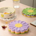 New Daisy Flower Insulation Mat 17cm Simple and Durable Cute Non-slip Silicone Placemats Ins Coasters Anti-scalding Pot Mat