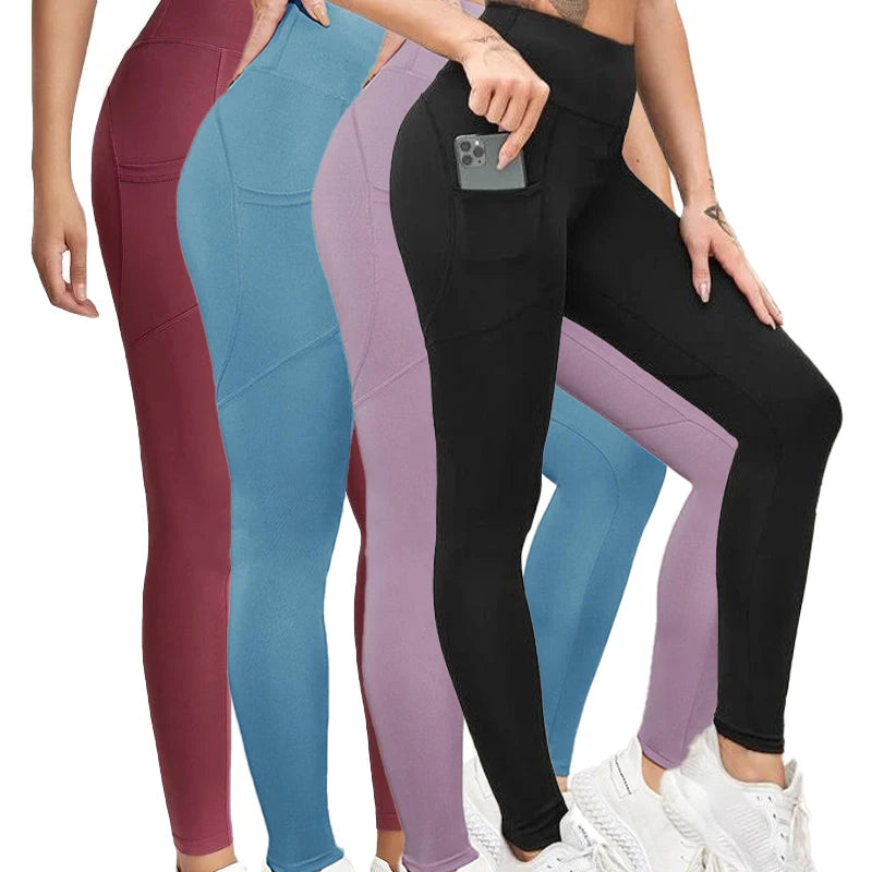 Wholesale Custom Fitness Pants Women Oversized High Waist Tummy Control Scrunch Butt Lifting Gym Workout Leggings Solid Pattern