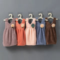 Novel Dress Shaped Hand Towels Bath Rag Soft Plush Coral Fleece Cartoon Home Wipe Hanging Bathing Towels
