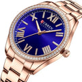 CURREN 9088 New Luxury Quartz Ladies Bracelet Watch Rhinestone Dial Elegant Luminous Pointer Stainless Steel Watch Relogio Femin