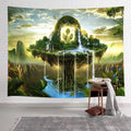 Psychedelic Tapestry Mountain Tree Foerst Waterfall Backdrop Hanging Tapestries