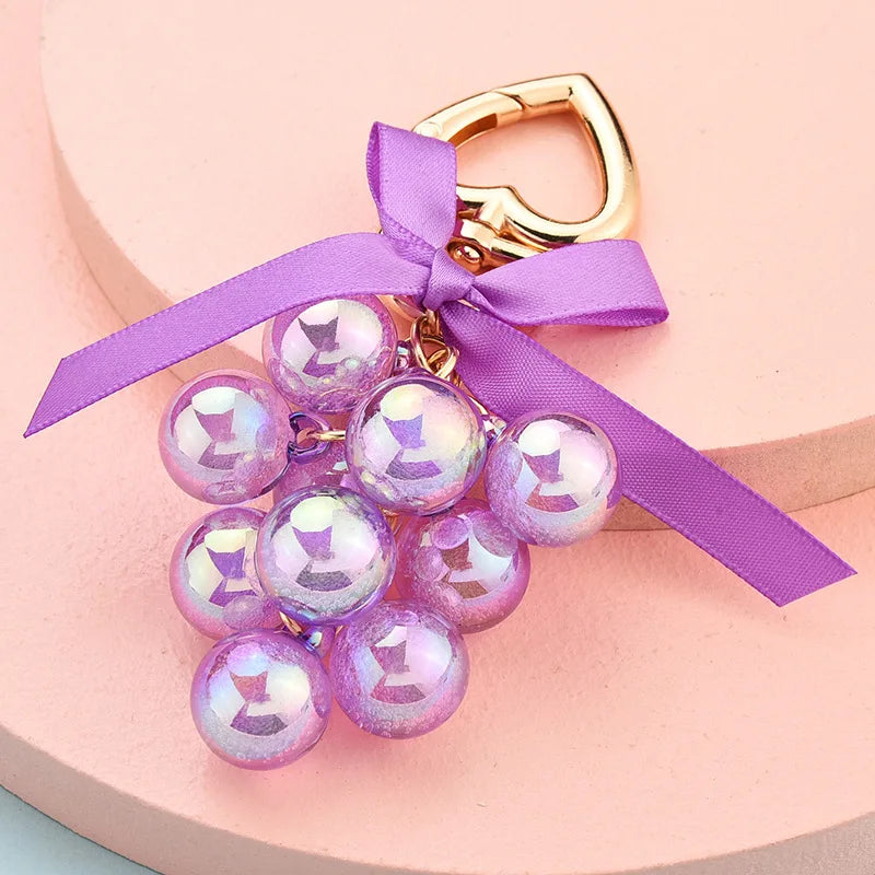 New Design Beaded Hand Made Grape Shape Personalized Keychain for Women Keychain Accessories Men's Keychain
