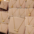 68 Design PVD Anti Tarnish 18k Gold Plated Stainless Steel Cross Necklace Titanium Steel Love Heart Necklaces for Women