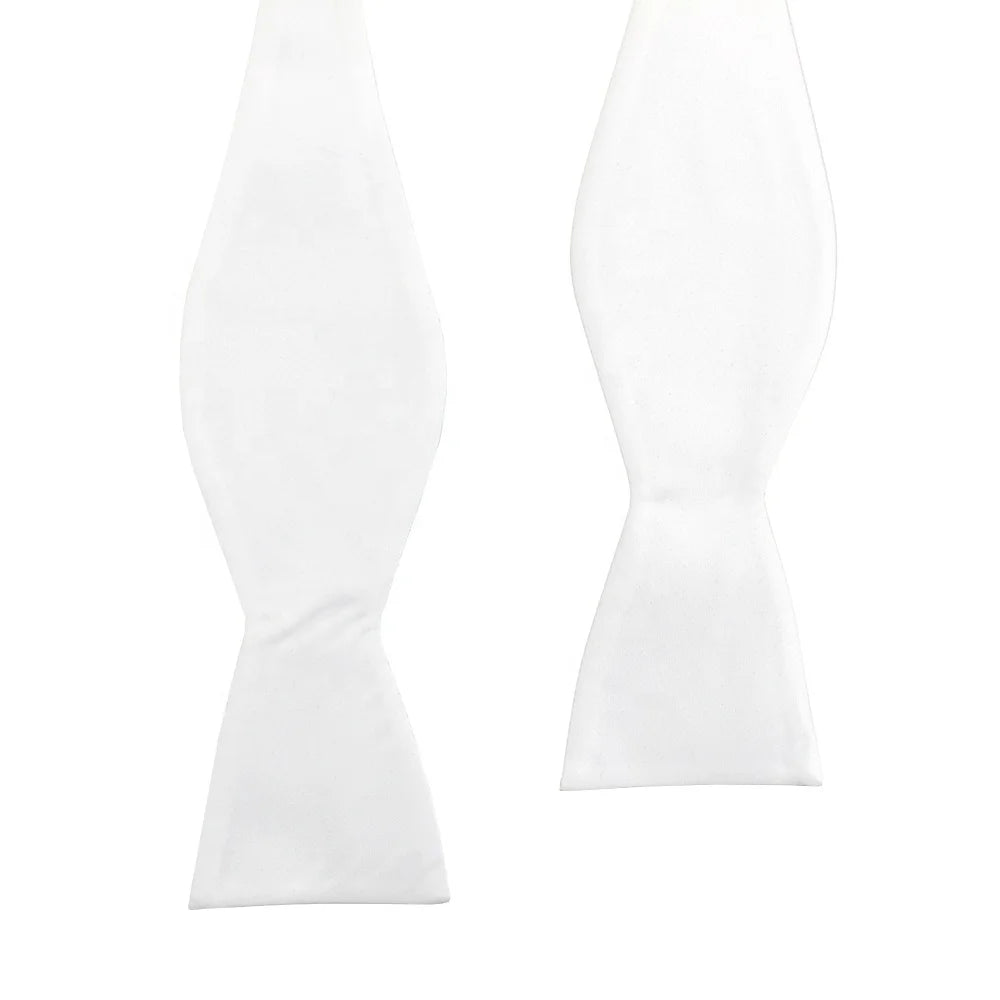 Chinese Factory Wholesale Hot Sale Adjustable Classic White Bow Ties Blank Satin Self Tie Sublimation Polyester Bow Tie
