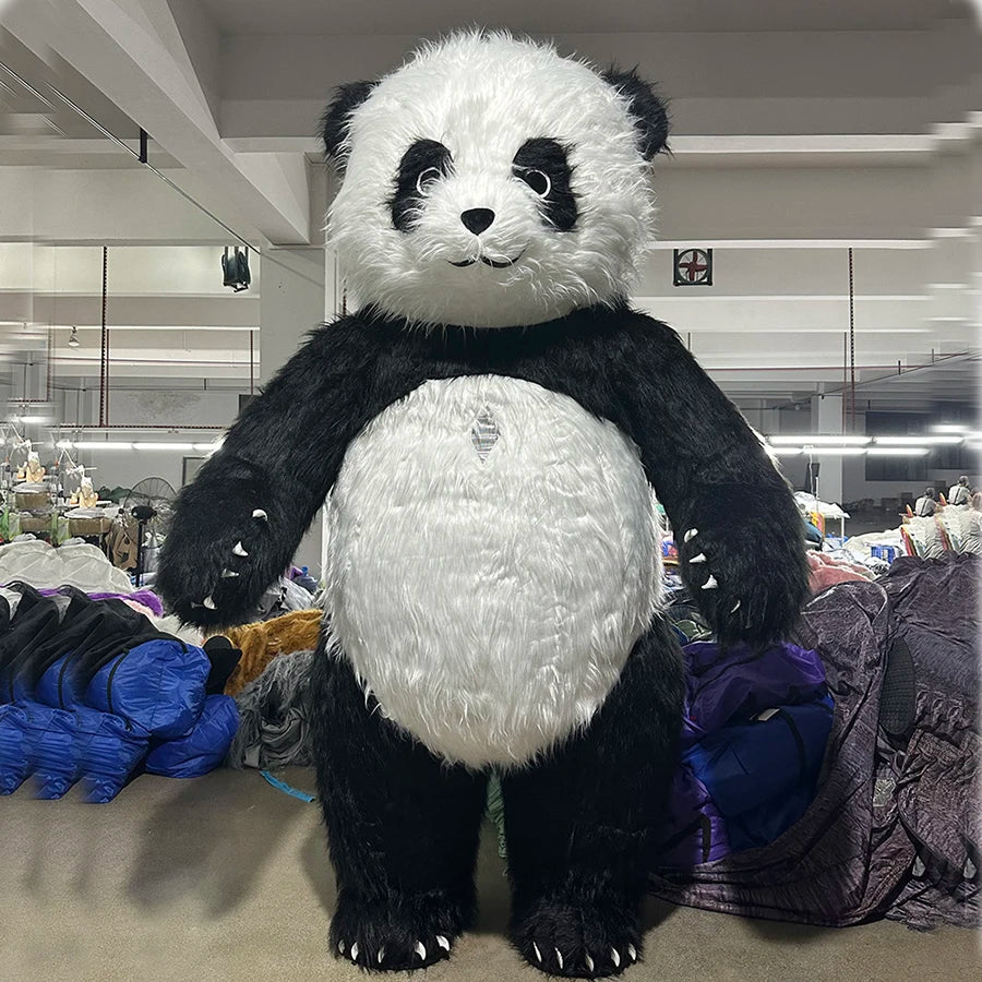 Party Animal Cartoon Show Costume Panda Mascot Christmas Inflatable Panda Walking Mascot