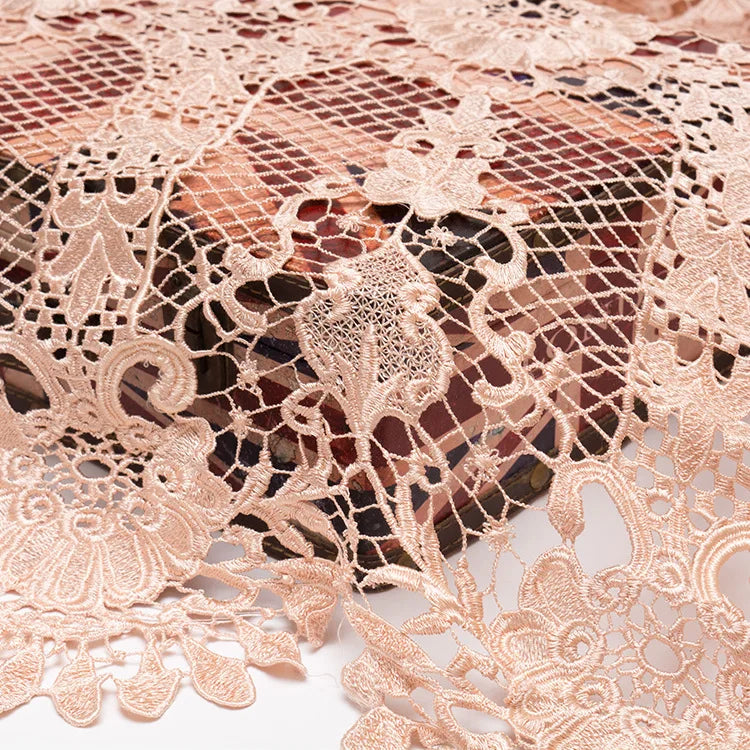 Wholesale 2025 Fashion Elegant Wedding Dress Water Resistant Woven Weft Embroidery Design 3D Flower 100% Polyester Plain Girls MegaBDM