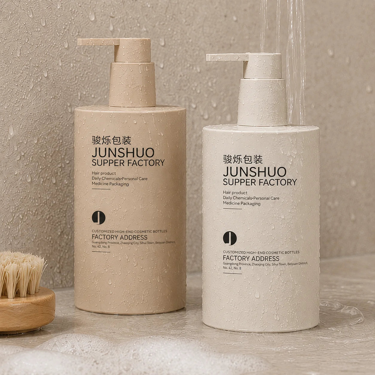 Wholesale 500ml Empty HDPE Cylinder Lotion Bottle Matte Finish Plastic Body Lotion Bottles with Pump