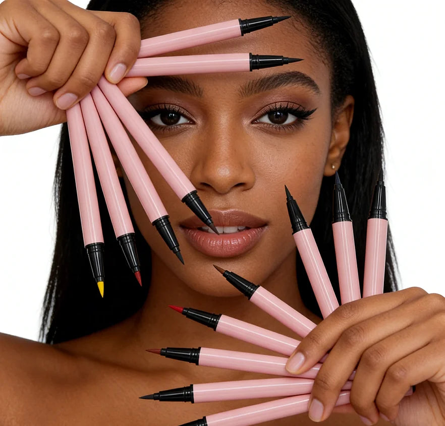 Factory Fast Dry Waterproof Colored Vegan Eyeliner Pencil Makeup Custom Logo OEM Private Label Liquid Eyeliner Hot Selling Eye