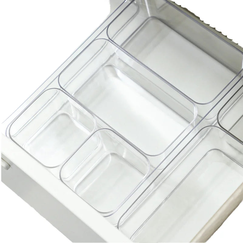 Modern Rectangle Multi-size 1-Layer 5kg Capacity Bathroom Storage Clear PET Eco-Friendly Organizing Containers Drawer Organizer