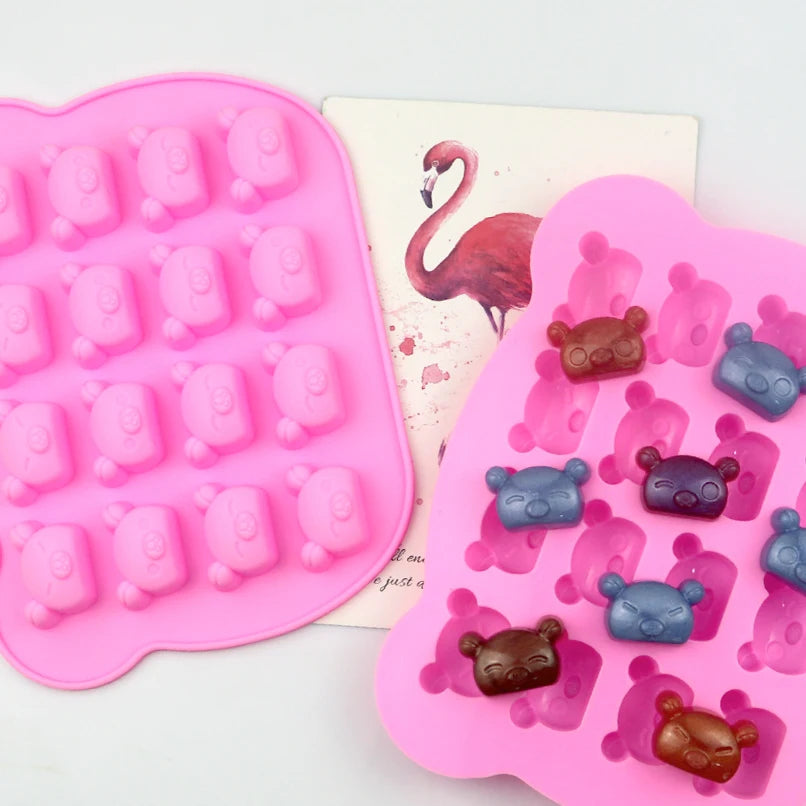 029 Factory Free Sample Cute Bear Shape Silicon Resin Mold Silicon Chocolate Moulds  Silicone Ice Cube Tray