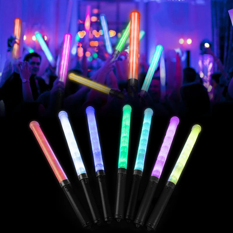 ABS+PVC Eco-Friendly RGB LED Sticks 5 LEDs Custom Light Remote Control Flashing Glow Wedding Decorations Replaceable AAA