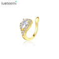 LUOTEEMI Ear Cuff Jewelry Cubic Zirconia Woman Earing Dainty Charm Gold Elegant Designer Earring
