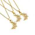 Factory Wholesale Women's Anniversary Necklace Elegant 18K Gold Pendant Trendy Link Chain Stylish Hollow Moon Design Stainless
