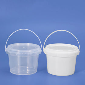 4L Manufacturer Cheap Clear Plastic Round Custom Printed Butter Cream Bucket With Lid