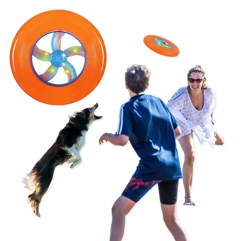 Outdoor Sport Toy Party Manual Throwing Disc Game Interactive Dogs Pets Flying Disc Plastic Toys Led Flying Disk for Kids Adults