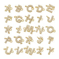 CZ8186 18k Gold Silver Pave CZ Letter Initial Charm Connectors for Personalized Bracelet Micro Pave Alphabet Charm Connectors