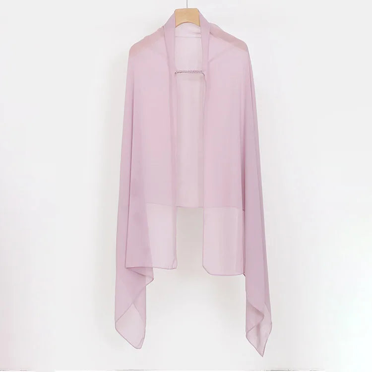 2025 New Convenient Pearl Chiffon Headband Scarf Solid Color with Adjustable Elastic Band Women's Ethnic Scarf & Shawl