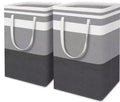 Storage Bag Fabric Storage Basket Folding Dirty Clothes Basket Striped Dirty Clothes Quilts Move Laundry Capacity Collapsible