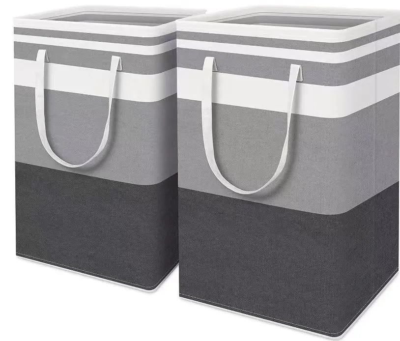 Storage Bag Fabric Storage Basket Folding Dirty Clothes Basket Striped Dirty Clothes Quilts Move Laundry Capacity Collapsible