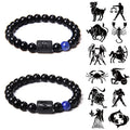 Beads Wholesale Bracelets 12 Horoscope Lucky Natural Stone Tiger Eye Zodiac Beaded Bracelet for Women Men