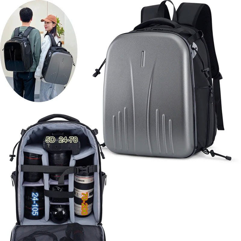 Customized Waterproof Hard Shell Camera Backpacks Digital Gear DSLR Camera Bags for Photography