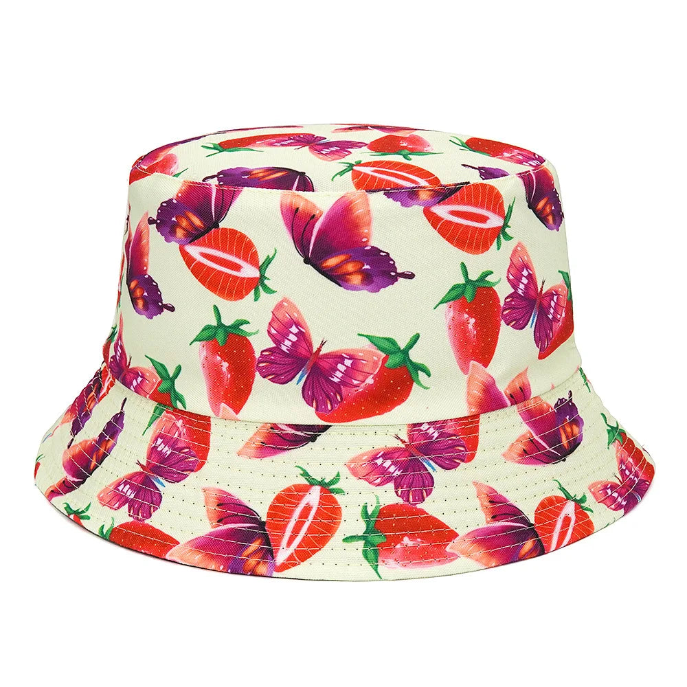 Wholesale Custom Logo All Over Printing Bucket HatDouble-sided Summer Fisherman Gorras