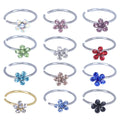 Sexy Nose Rings 316l Stainless Steel C-Shaped Petal Nose Ring With Diamonds Gold Plated Nose Ring Piercing Jewelry for Women
