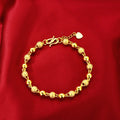 Gold Simple Woman'S Hand Jewelry Imitate 24K Gold  Glossy Buddha Beads Beaded Charm  for Lady