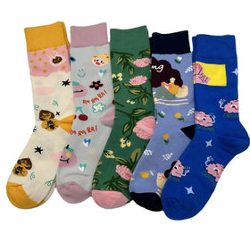 New Arrival Custom Crew Full Cotton Cute Women Socks Cartoon Figure Rabbit Flower Funny Poop Mid Tube Cute Socks for Women