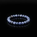 Natural Blue Spot Jasper Beads Reiki Healing Crystals Handmade 8mm Round Beads Stretch Bracelet for Unisex