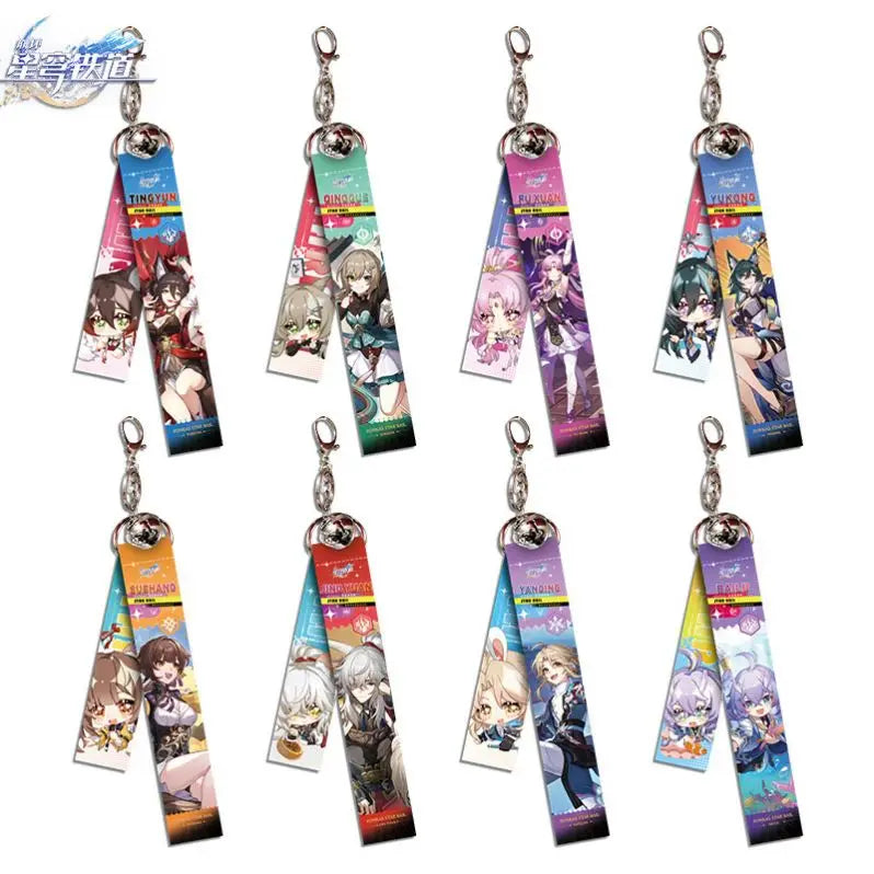 Cartoon Cute Short Wrist Strap Sublimation Wristlet Anime Honkai Star Rail Lanyard Keychain