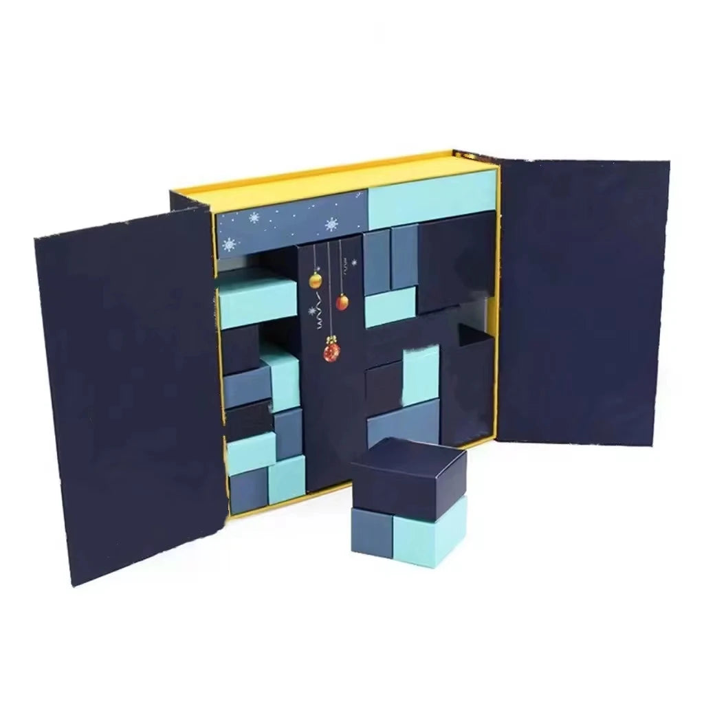 HOT Custom Advent Calendar Empty Luxury Cardboard Paper Gift Beauty Cosmetic Packaging Countdown Christmas Advent Calendar Box