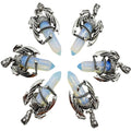 Alloy Dragon Model Pendant Natural Opalite Dragon Ball and Hexagonal Column Decoration Pendant Charm Crystal Gemstone Jewelry