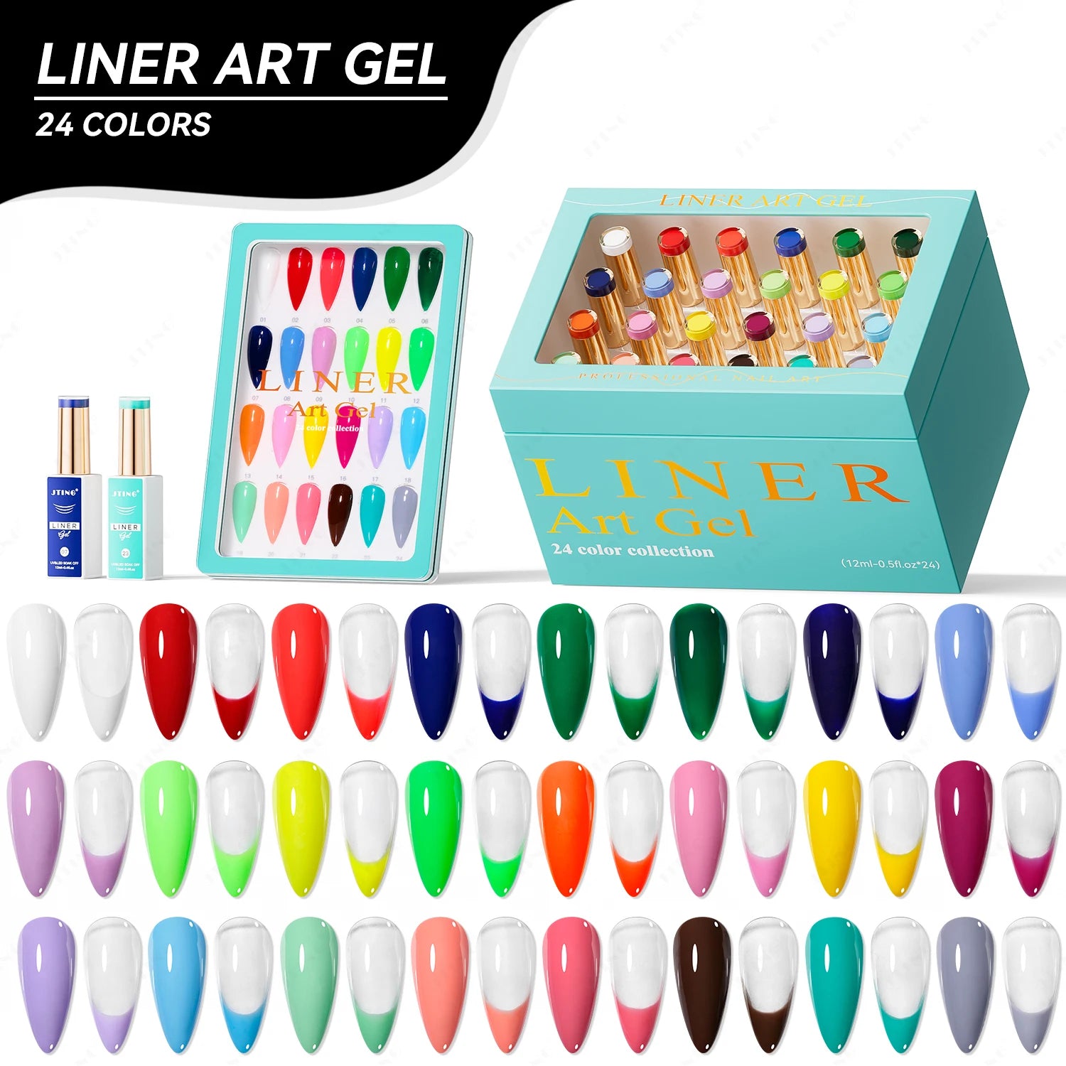 JTING New Popular Professional Custom Design 24colors Liner Art Nail Gel ODM/OEM Unique Brand Liner Nail Gel Polish Collection