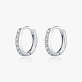 100% 925 Sterling Silver Trendy Shinning Geometric Moissanite Hoop Earrings for Women Girls Daily OL Fine Jewelry