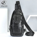Andong Leather Chest Bag for Men Crossbody Shoulder Bags Genuine Cow Leather Business Crocodile Pattern Fashion Men's Bag 9138