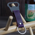 Custom Best Gift Personalized PU Leather Beer Bottle Opener Key Chain Laserable Leatherette Stainless Steel Opener Keychain