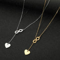 Minimalist Statement Gold Stainless Steel Heart Number Pendant Necklace Women Non Tarnish Sweater Necklace Wholesale
