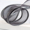 Dingxin Korean Satin Ribbon Double Wide Edge Plaid Silver Mesh for DIY Handmade Bows & Snow Gauze Single Face Style