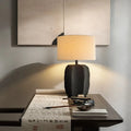 Customized Japanese Wabi-sabi Pottery Pot Table Lamp for Living Room Designer Bedroom Bedside Resin Table Lamp
