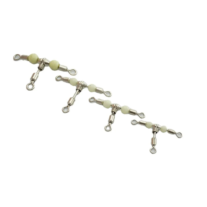 T-shape Cross-line Rolling Swivel with Beads Fishing Tackle Accessories