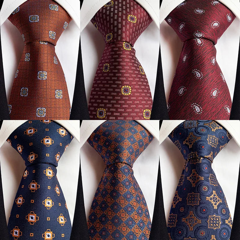New Design 3.15" (8cm) Fashion Striped Paisley Ties Mens Silk Plaid Cashew Flower Necktie for Wedding Formal Business