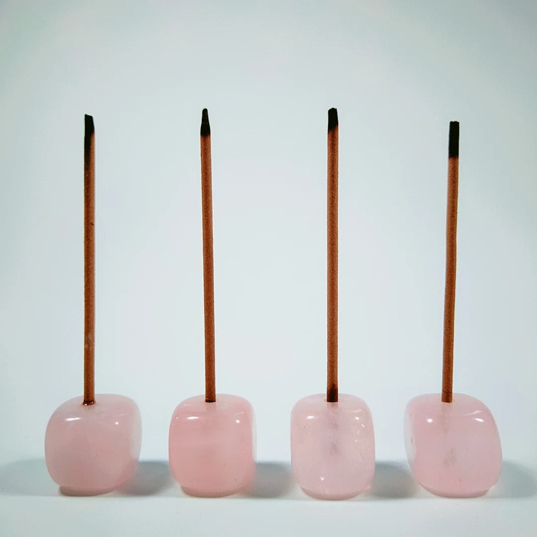 2026 Crafts Best Quality Rose Quartz Incense burner Holder Gemstone Healing for Decoration