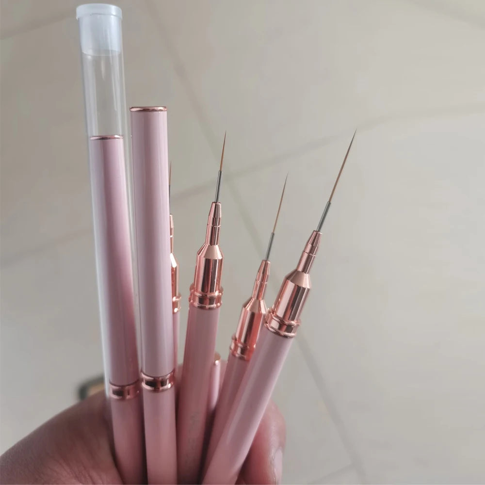 Private Label 7/9/12/15/20mm Liner Nail Art Brush Custom French Tip Liner Nail Brush Nail Art Brushes
