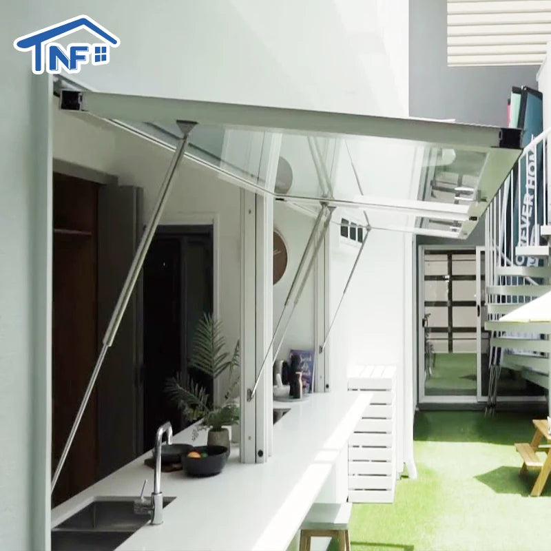 Modern Design Commercial Manual Flip Out Windows Aluminum Alloy Safe with Roller Blind Frame