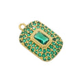 MIENTER Crystal Zircon Necklace Charms Pendant Fashion 18k Gold Copper Alloy Green pink Blue Jewelry Pendants & Charms