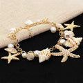Bohemian Starfish Adjustable Bracelet Summer Beach Shell Conch Beaded Jewelry