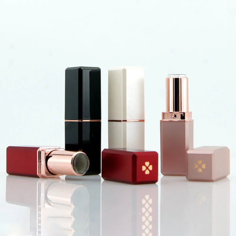 Custom 100pcs Luxury Screen Printed Plastic Lipstick Tubes in Black Pink Matte Red & Gloss Colors with Box