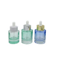30ml Thick Bottom Straight Round Flat Shoulder Glass Bottle Cosmetic Empty Serum Lotion Wide Dropper Bottles